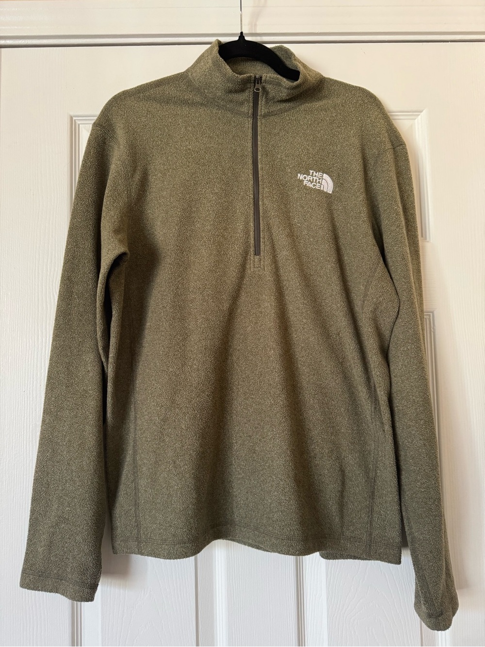 The North Face Men's Olive Green Half-Zip Fleece Pullover